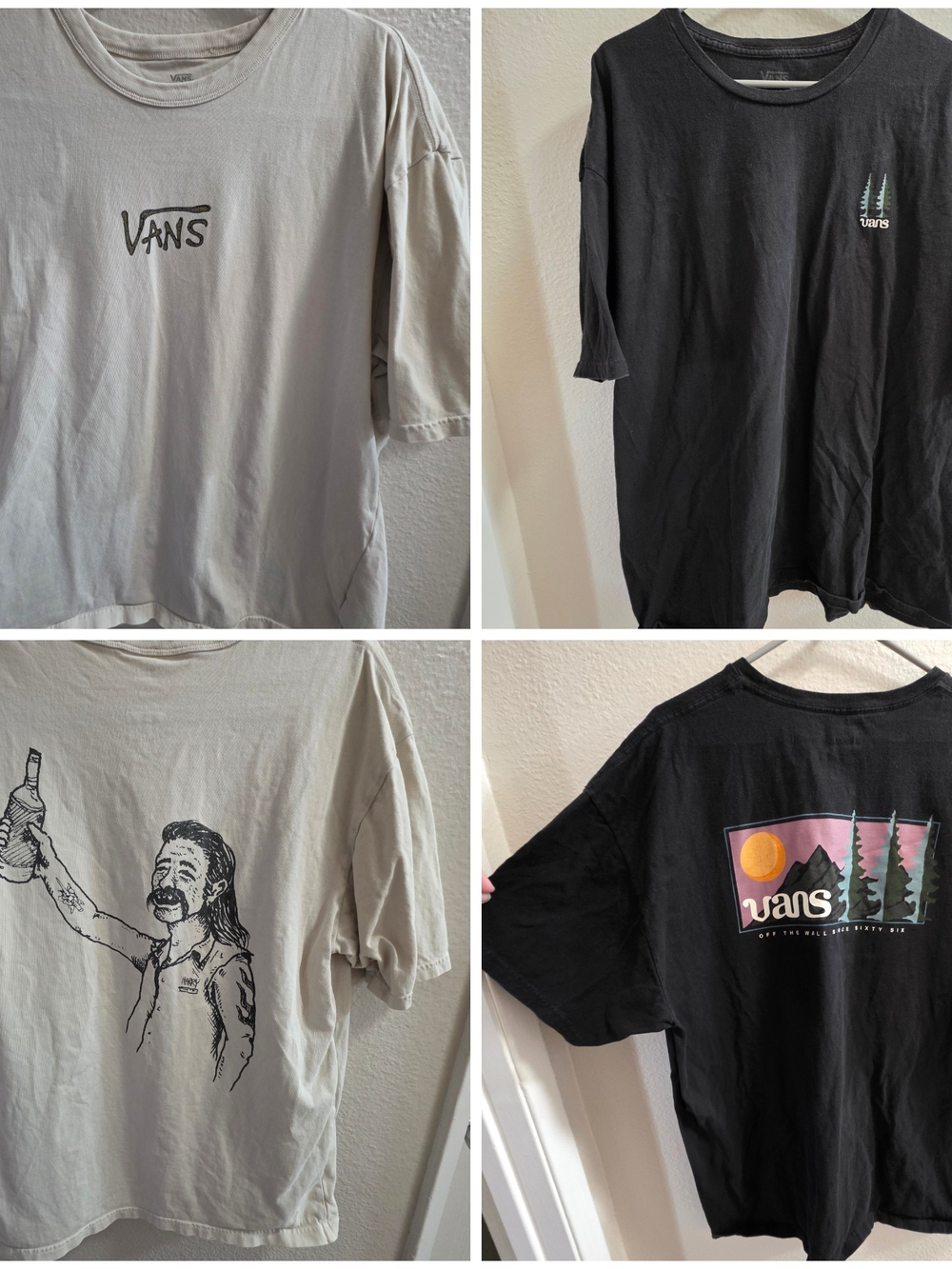 2 VANS TSHIRTS BUNDLE L AND XXL HARRY BRYANT AND MOUNTAINS